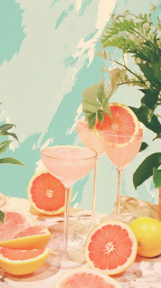 Cocktail grapefruit drink plant.