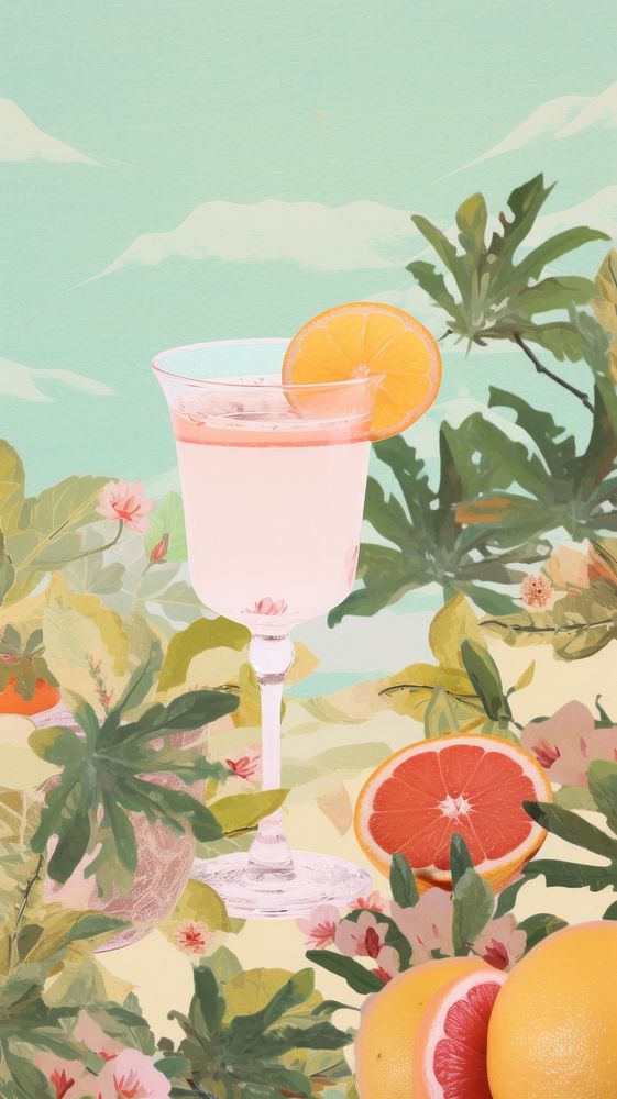 Cocktail grapefruit drink plant.