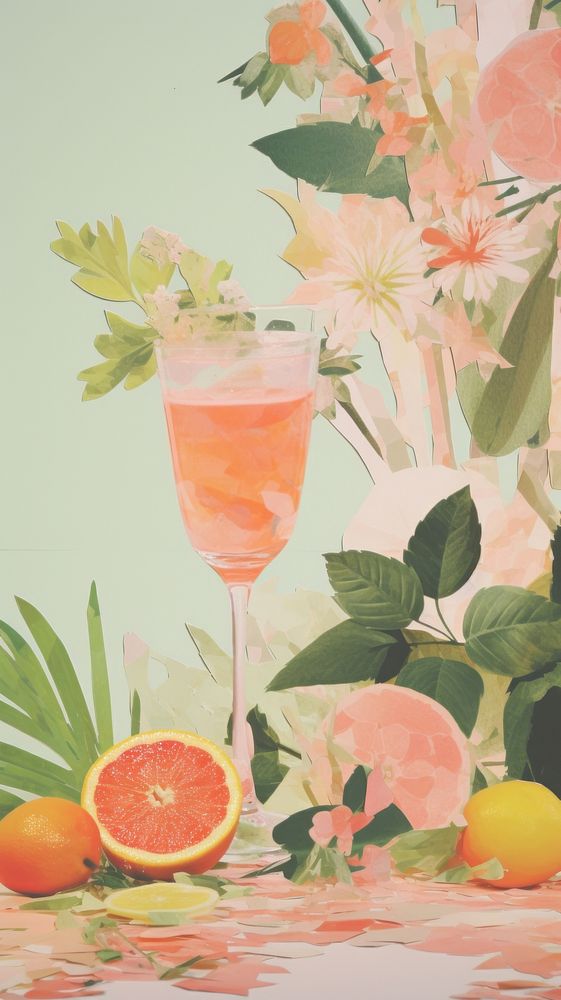Cocktail grapefruit glass plant.