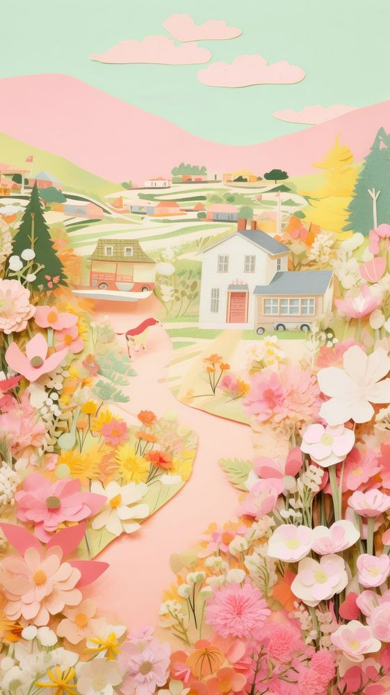Cute flower farm outdoors painting nature.
