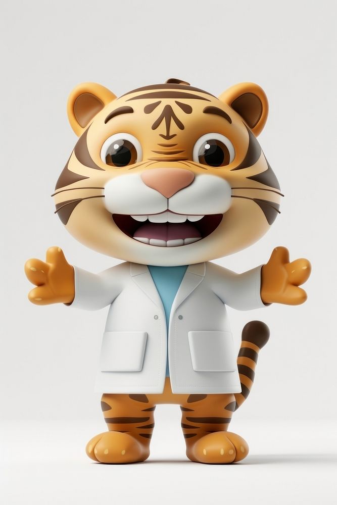 Tiger in dentist suit animal figurine mammal.
