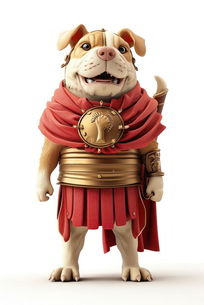 Dog in roman empire outfit animal figurine mammal.