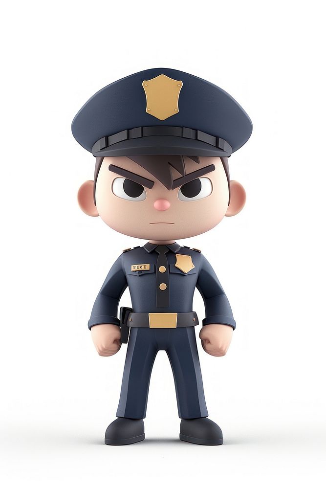 Police portrait figurine serious human.