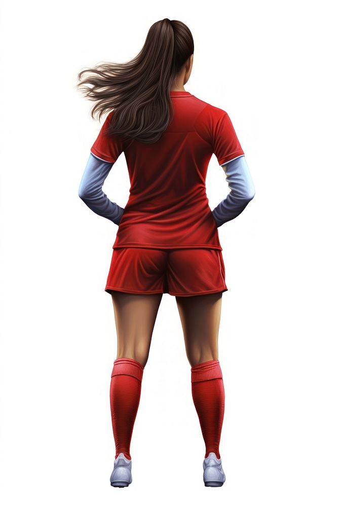 Player female adult white background.
