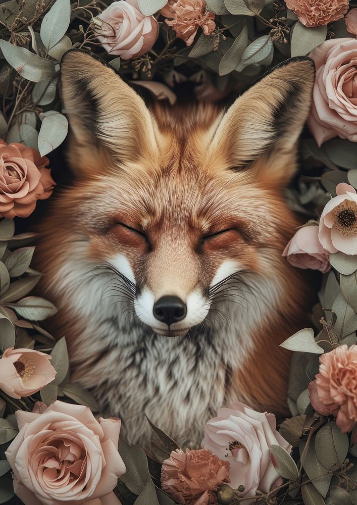 Fox flower rose wildlife.