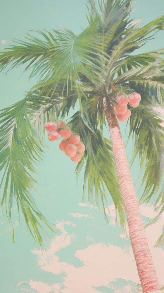Palm tree painting outdoors nature.