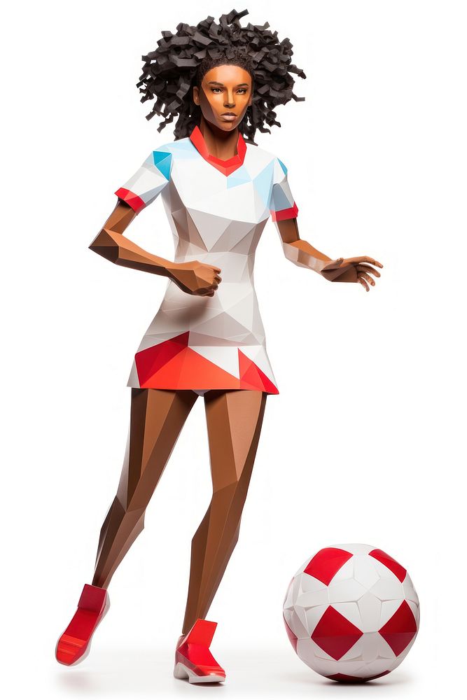 Female soccer player holding soccer ball football sports adult.