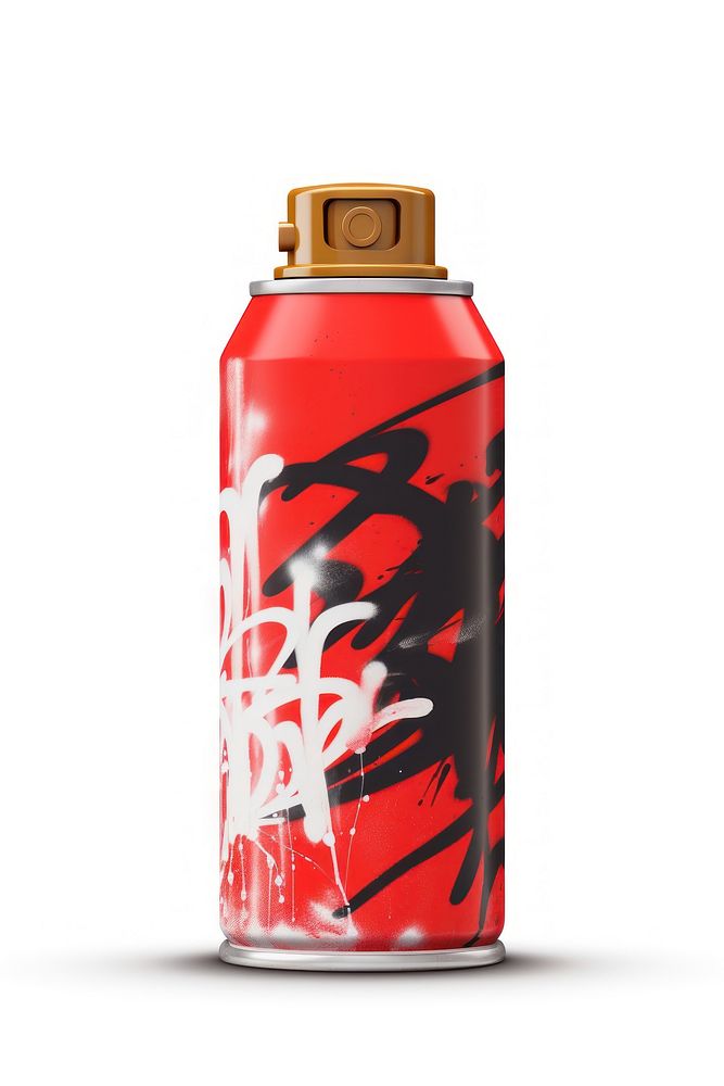 Spray Can white background refreshment container.