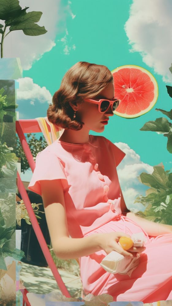 Summer sunglasses grapefruit portrait.