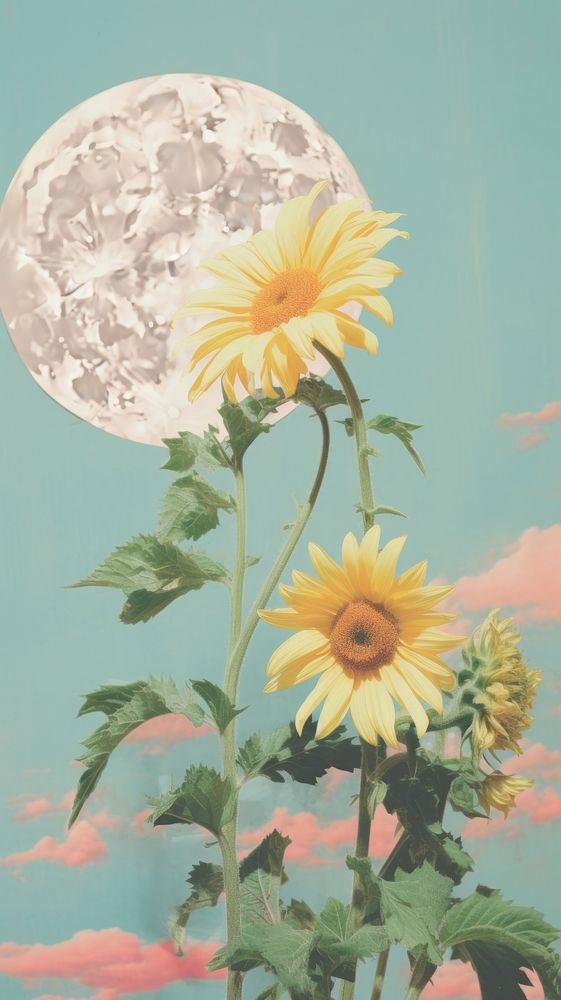 Sunflower outdoors painting plant.