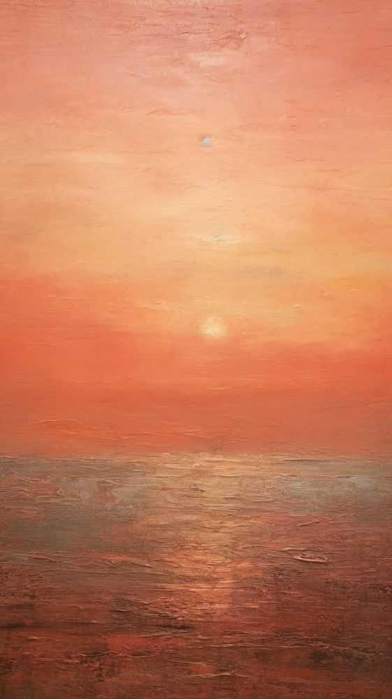 Sunset landscape painting outdoors horizon.