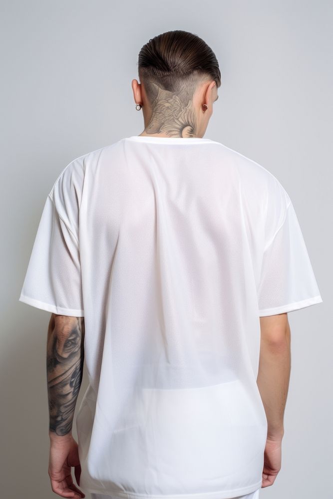 An oversized white t-shirt fashion sleeve adult.