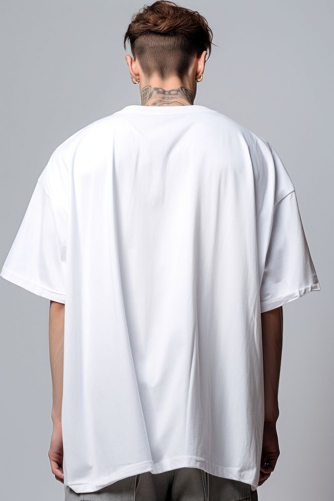 An oversized white t-shirt fashion sleeve adult.