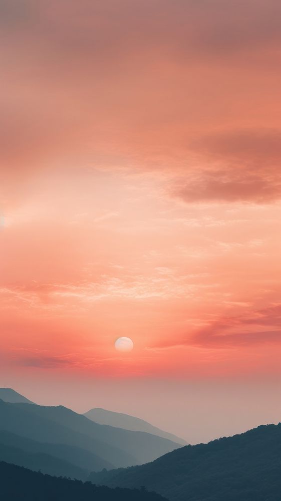 Sunset sky silhouette mountain outdoors.