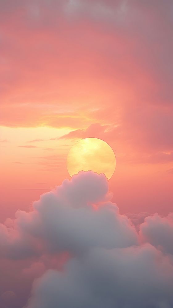 Sunset single cloud sky landscape sunlight.