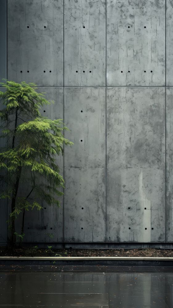Large building wall in rainning outdoors architecture concrete.