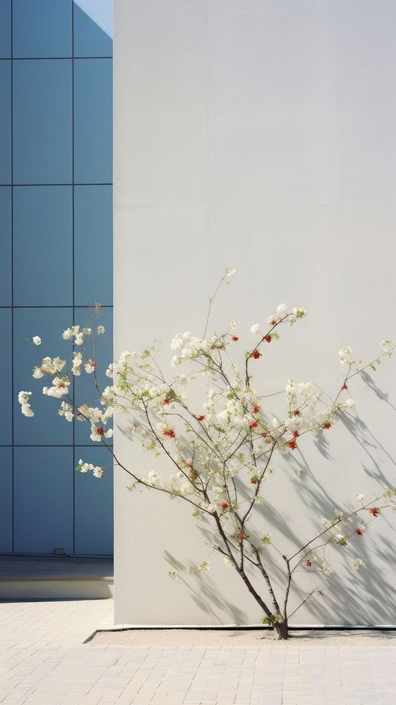 Large building wall in spring architecture outdoors flower.