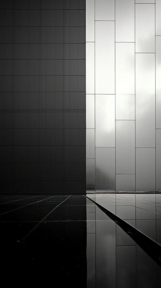 Large building wall in rainning architecture flooring light.