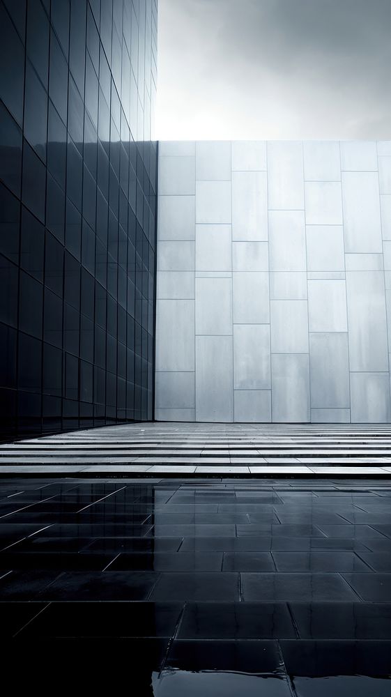 Large building wall in rainning architecture outdoors light.