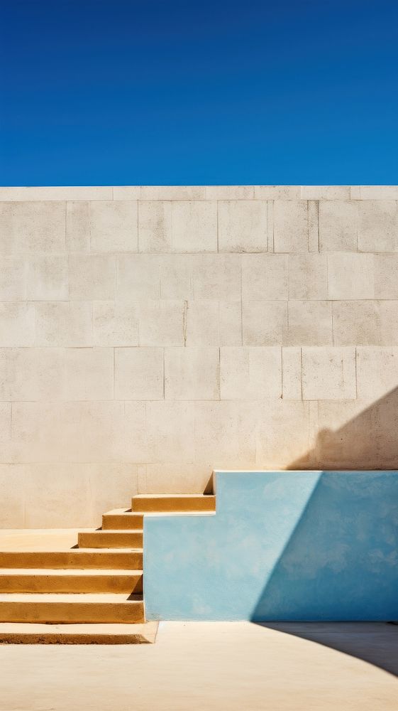 Large building wall in summer architecture staircase outdoors.