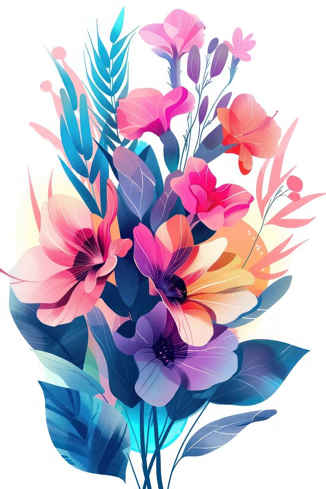 Bouquet of vibrant flowers pattern plant pink.