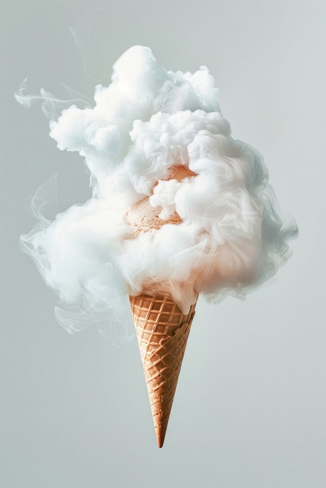 Cloud white cream cone.
