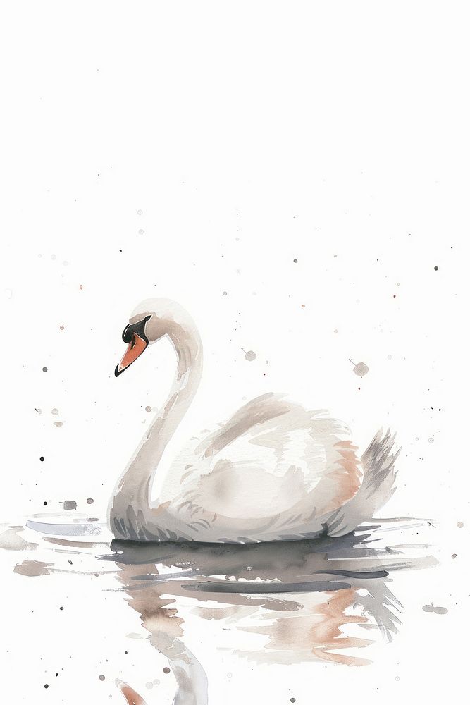 Cute swan clipart animal white bird.