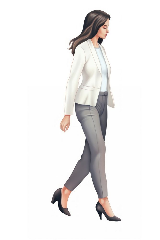 Business woman walking footwear sleeve adult.