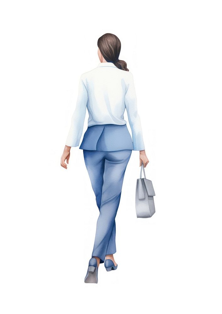 Business woman walking standing adult bag.