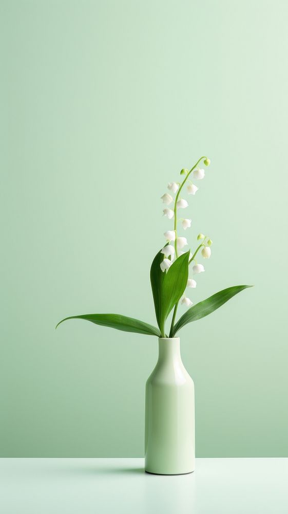 Lily of the valley flower plant vase.