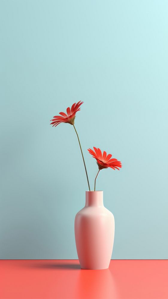Vase flower plant red.