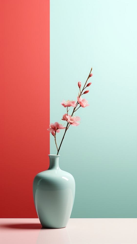 Vase flower plant red.