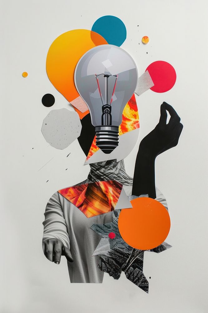 Person holding light bulb lightbulb art representation.