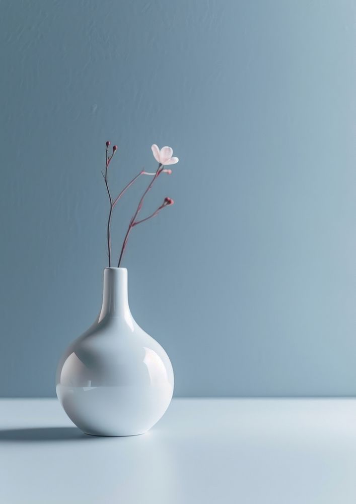 Minimal vase decoration porcelain flower.
