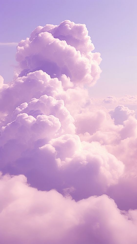 Fluffy clouds outdoors nature purple.