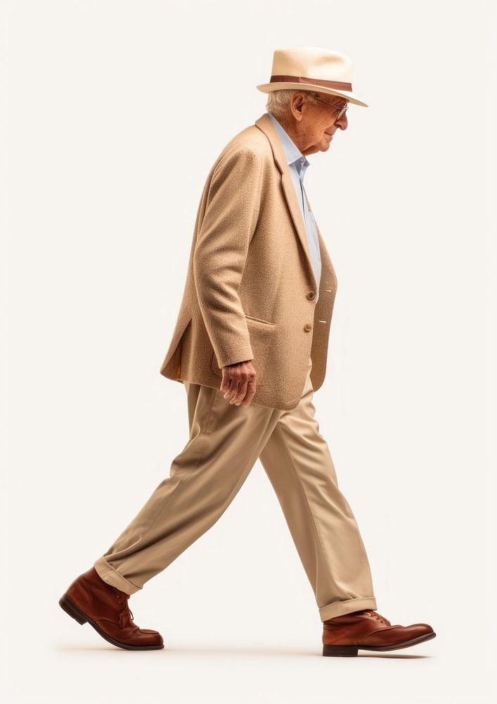 Grandfather walking adult khaki.