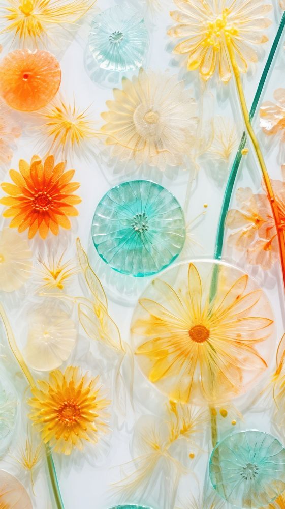 Summer glass fusing art backgrounds pattern flower.