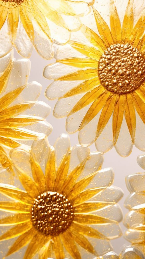 Sunflower glass fusing art backgrounds pattern plant.