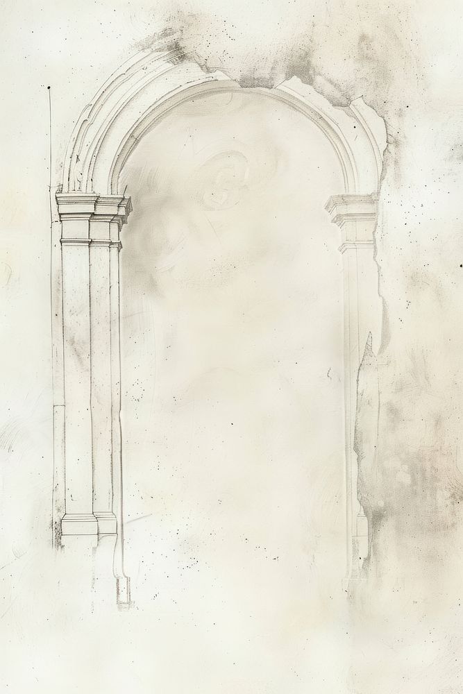Realistic vintage drawing of arch sketch architecture backgrounds.