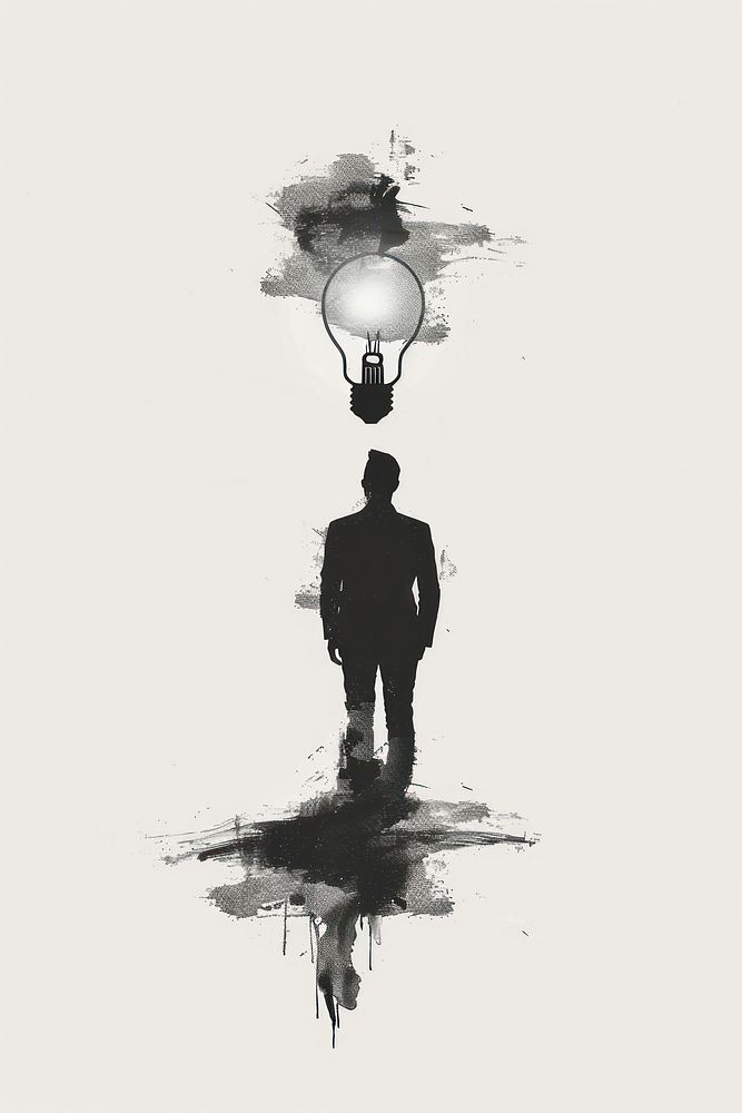 Person holding light bulb silhouette adult black.