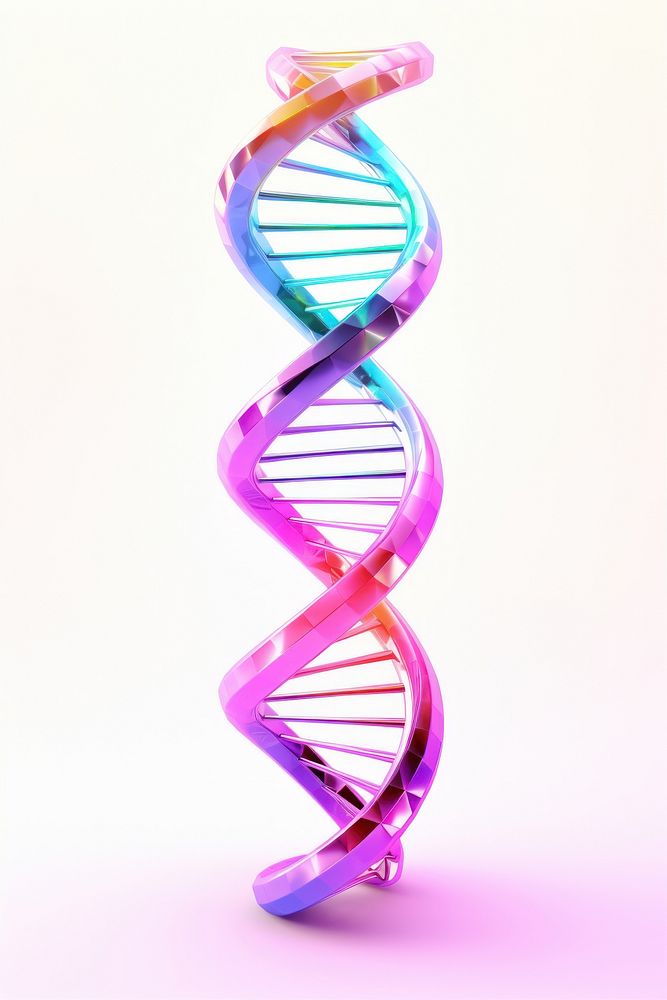 3d render dna icon holographic white background architecture accessories.