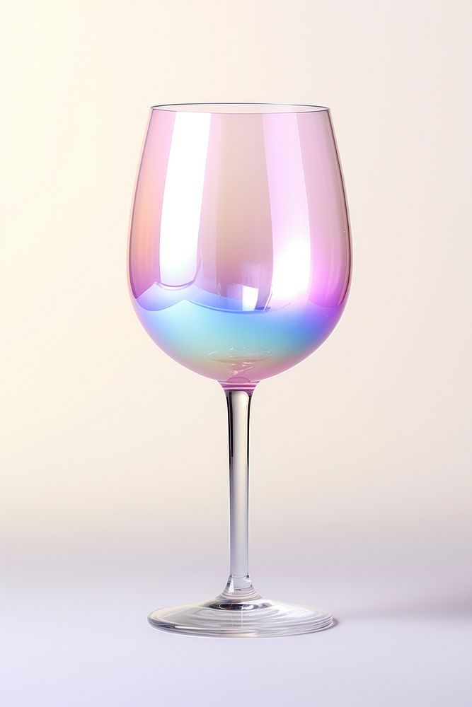 3d render wine glass holographic drink refreshment drinkware.