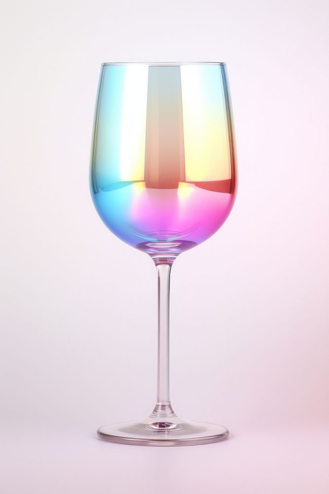 3d render wine glass holographic drink white background refreshment.