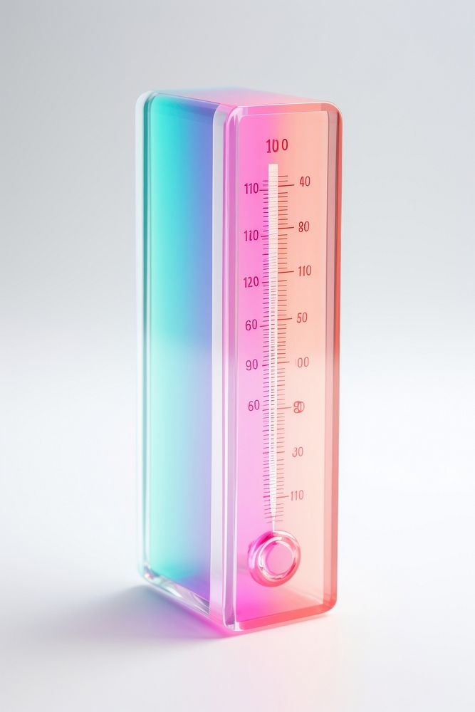 3d render temperature holographic thermometer white background technology.