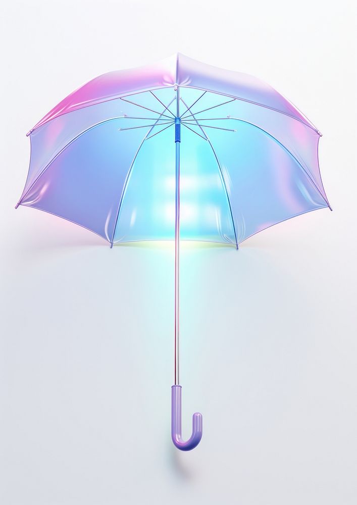 3d render umbrella holographic protection sheltering sunshade.