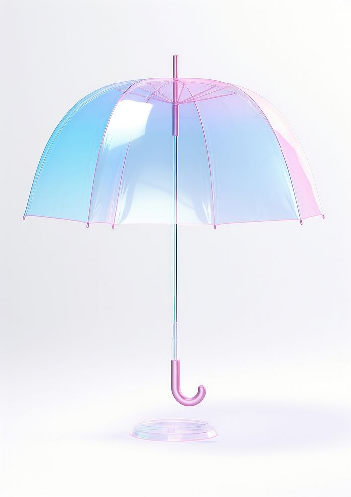 3d render umbrella holographic white background protection sheltering.