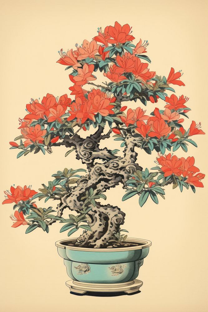 Flower bonsai plant tree.