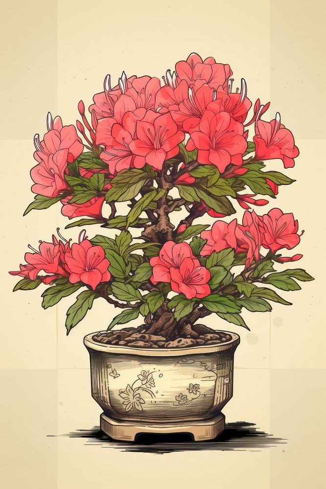 Flower bonsai plant art.