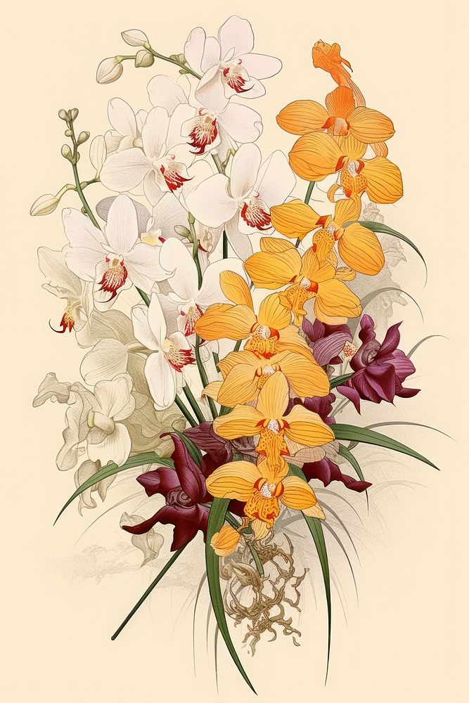 Flower orchid art plant.