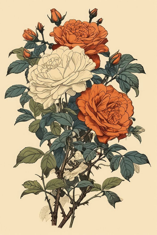 Flower rose art pattern.